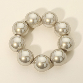 Bold Resin Ball Beaded Stretch Statement Bracelet
