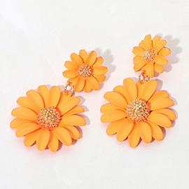 Double Floral Drop Earrings