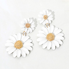 Double Floral Drop Earrings