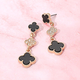 Triple Quatrefoil Drop Earrings