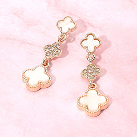 Triple Quatrefoil Drop Earrings