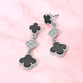 Triple Quatrefoil Drop Earrings