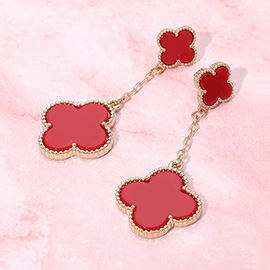 Quatrefoil Chain Drop Earrings