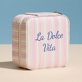 LA DOLCE VITA Striped Portable Square Jewelry Box