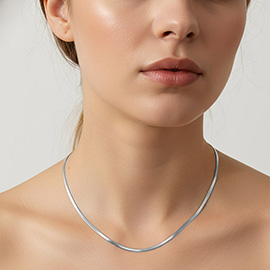 White Gold Dipped Minimal Slim Chain Necklace