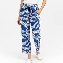 Leaves Print Wide Leg Pants