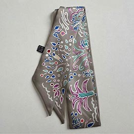 Abstract Pattern Print Silky Twilly Skinny Scarf
