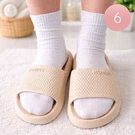 6Pairs - Womens Solid Slide Slippers