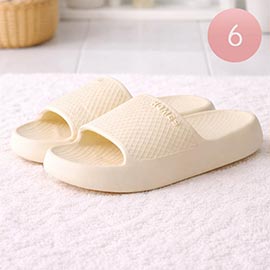 6Pairs - Womens Solid Slide Slippers
