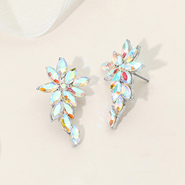 Floral Cluster Accent Drop Evening Earrings