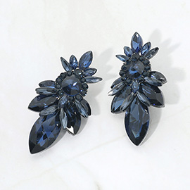 Marquise Stone Cluster Embellished Evening Earrings