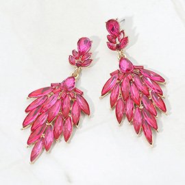 Marquise Cluster Embellished Drop Evening Earrings