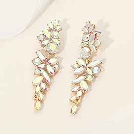 Floral Cluster Drop Evening Earrings