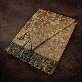 Paisley Pattern Fringe Pashmina Reversible Scarf Shawl