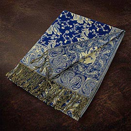 Paisley Pattern Fringe Pashmina Reversible Scarf Shawl