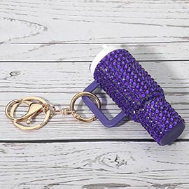 Bling Studded Tumbler Cup Keychain Bag Charm