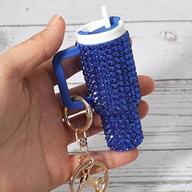 Bling Studded Tumbler Cup Keychain Bag Charm