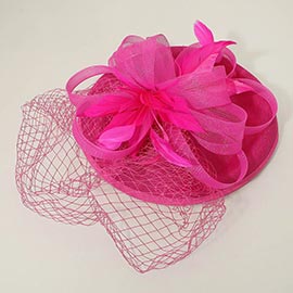Elegant Floral Veil Fascinator Headband