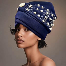 Pearl Embellished Statement Turban Hair Wrap