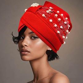 Pearl Embellished Statement Turban Hair Wrap