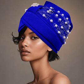 Pearl Embellished Statement Turban Hair Wrap