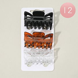 12 SET OF 3 - Hair Claw Clip Set
