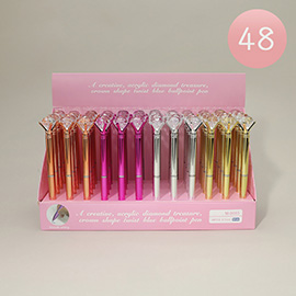 48PCS - Crown Diamond Twist Top Ball Pens