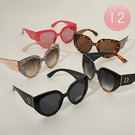 12Pairs - Round Cat Eye Frame Wayfarer Sunglasses
