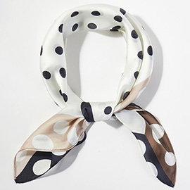 Polka Dot Pattern Square Bandana Scarf