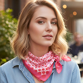 Polka Dot Pattern Square Bandana Scarf