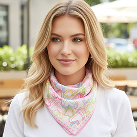 Heart Pattern Square Bandana Scarf