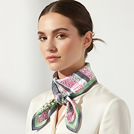 Abstract Leopard Print Square Bandana Scarf