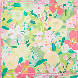 Abstract Garden Print Square Bandana Scarf