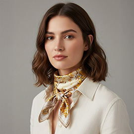 Vintage Floral Garden Print Square Bandana Scarf