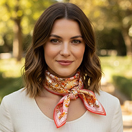 Vintage Floral Garden Print Square Bandana Scarf