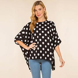 Polka Dot Pattern Loose Fit Poncho Top
