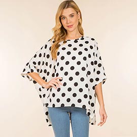 Polka Dot Pattern Loose Fit Poncho Top