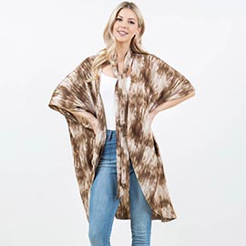 Ombre Tie-dye Pattern Kimono Wrap Poncho