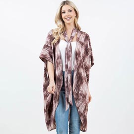 Ombre Tie-dye Pattern Kimono Wrap Poncho