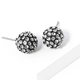 Crystal Paved Disco Ball Stud Earrings