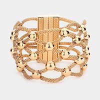 Lattice Metal Mesh Ball Magnetic Bracelet