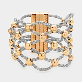 Lattice Metal Mesh Ball Magnetic Bracelet