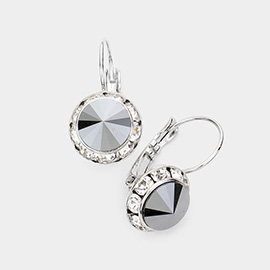 Rivoli Cut Genuine Crystal Lever Back Earrings