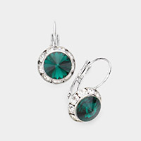 Rivoli Cut Genuine Crystal Lever Back Earrings