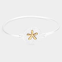 Two Tone Metal Sand Dollar Hook Bracelet