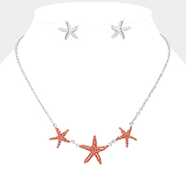 Triple Sealife Starfish Necklace