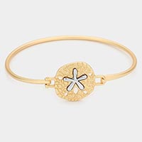 Two Tone Metal Sand Dollar Hook Bracelet