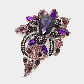 Floral Crystal Pave Bouquet Brooch / Pendant