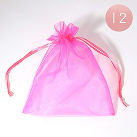 12PCS - 5.5 X 6.5 Ribboned Organza Gift Bags