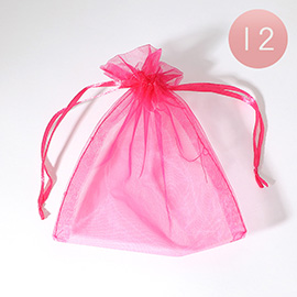 12PCS - 5.5 X 6.5 Ribboned Organza Gift Bags